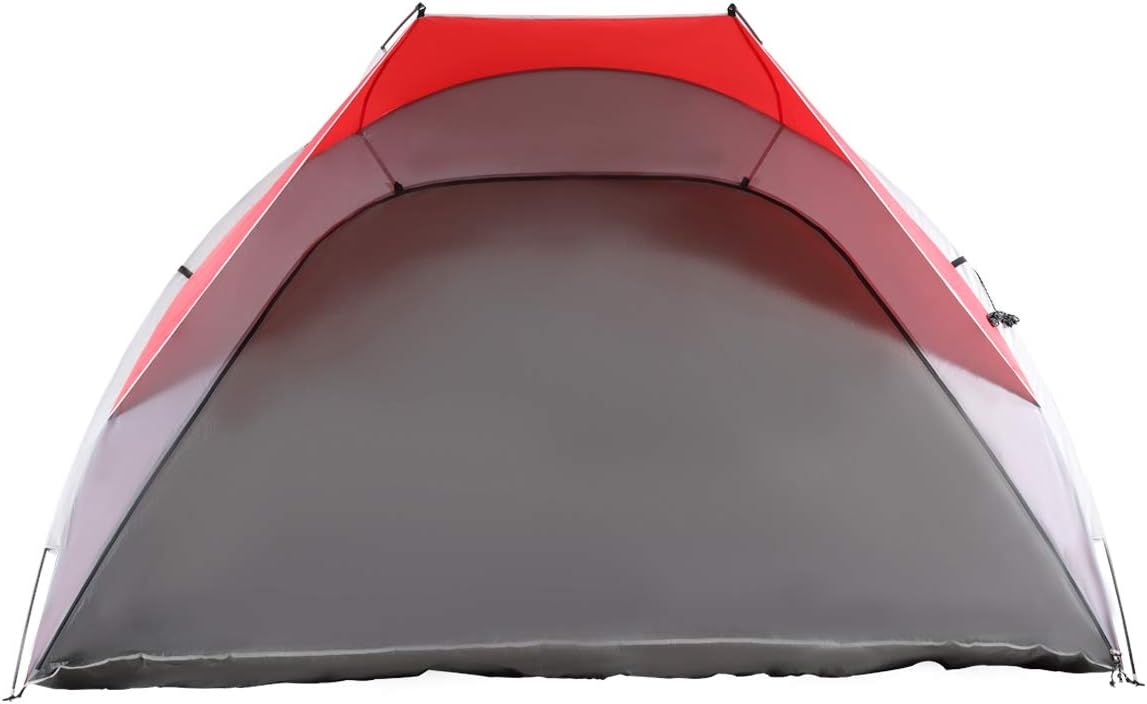 image:imagePortal 10 x 6 EasyUp Sun Shelter with Included Storage Pockets RedGrey