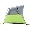 PORTAL POP Up Beach Tent, 2-4 Person UPF50+ Beach Tent Sun Shelter, Open Front, Three Mesh Windows, Two Mesh Side Pocket, Instant Sun Shelter with Carry Bag, Green/Grey