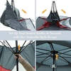 PORTAL POP Up Beach Tent, 2-4 Person UPF50+ Beach Tent Sun Shelter, Open Front, Umbrella-Style Setup, Mesh Windows, Instant Sun Shelter with Carry Bag, Red/Grey