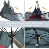 PORTAL POP Up Beach Tent, Umbrella-Style Setup,2-4 Person UPF50+ Beach Tent Sun Shelter, Open Front, Mesh Windows, Instant Sun Shelter with Carry Bag, Red/Grey(Red/Grey)