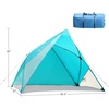 PORTAL POP Up Beach Tent, Umbrella-Style Setup,2-4 Person UPF50+ Beach Tent Sun Shelter, Open Front, Mesh Windows, Instant Sun Shelter with Carry Bag, Red/Grey(Turquoise/Grey)