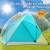 PORTAL POP Up Beach Tent, Umbrella-Style Setup,2-4 Person UPF50+ Beach Tent Sun Shelter, Open Front, Mesh Windows, Instant Sun Shelter with Carry Bag, Red/Grey(Turquoise/Grey)