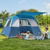 PORTAL 6 | 8 | 10 Person Family Camping Tent with Porch, Big Family Camping Tent with Tall Height, Good Ventilation, Water Resitant Large Tent for Outdoor Camping, Backyard(Deep Blue)