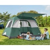 PORTAL 6 | 8 | 10 Person Family Camping Tent with Porch, Big Family Camping Tent with Tall Height, Good Ventilation, Water Resitant Large Tent for Outdoor Camping, Backyard(Green)