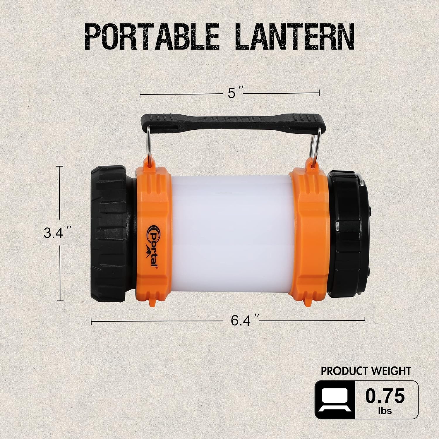 image:imagePORTAL Camping Lantern Rechargeable Portable LED Flashlight Lantern Camping Light for Power Outages Emergency Outdoor Hiking Hurricane Survival 2in1500LM 4400mAh