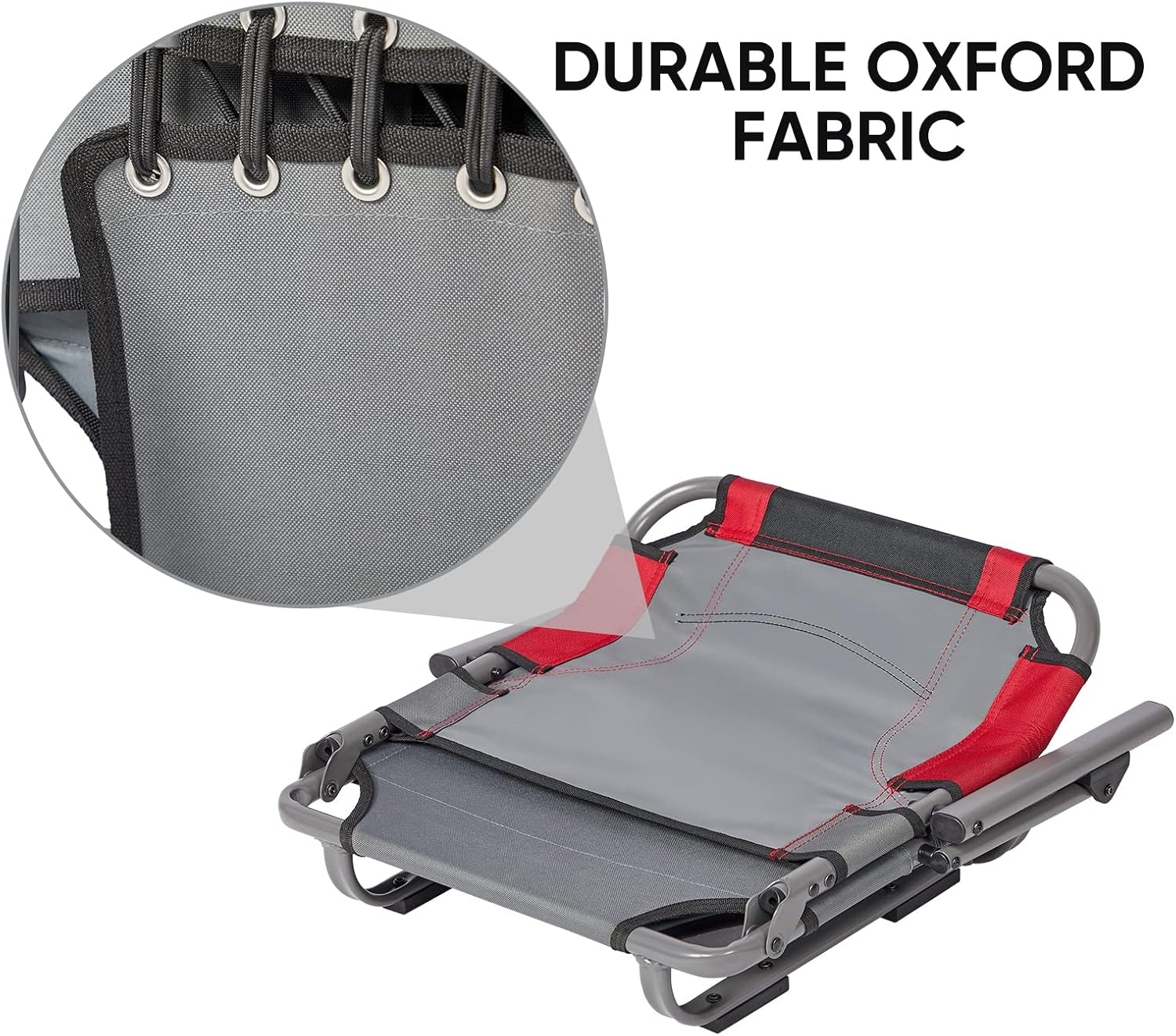 image:imagePORTAL Folding Cup Holder Armrest Stadium Seats for Adults Foldable Portable Stadium Seats Bleachers Benches Chair with Back Support and Cushion Wide GreyRedBlack