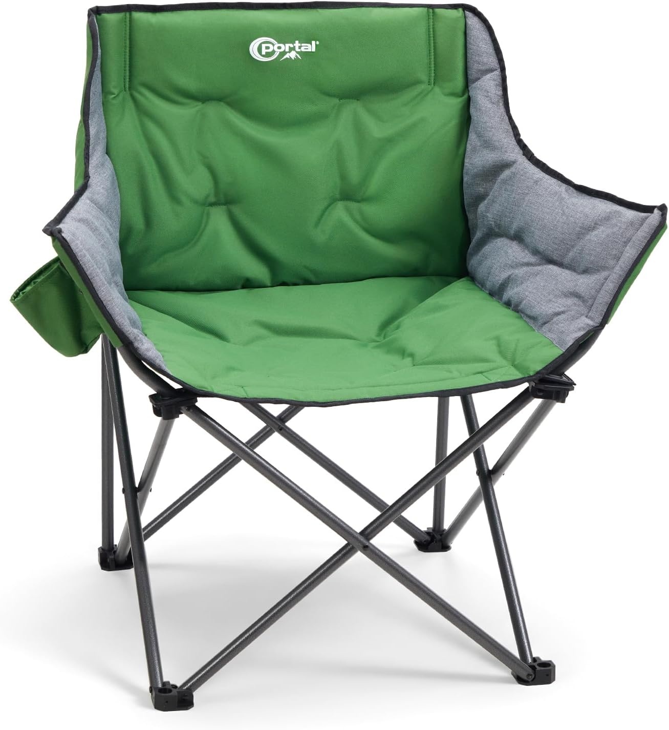 image:imagePortal 32 Oversized Camping Chair Foldable Heavy Duty 350 lb Padded Ergonomic Seat for Big amp Tall Adults PinchFree Extra Wide Design Featuring Cup Holder amp Carry Bag for Fishing Lawn amp SidelinesGreen