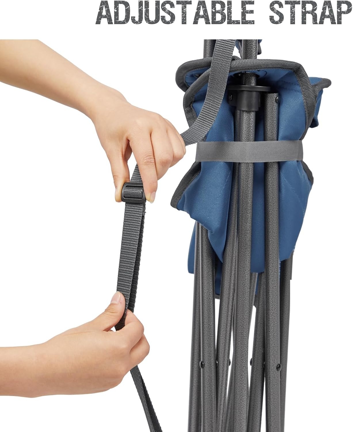 image:imagePortal Extra Large Quick Folding Tripod Stool with Backrest Fishing Camping Chair with Carry StrapBlue