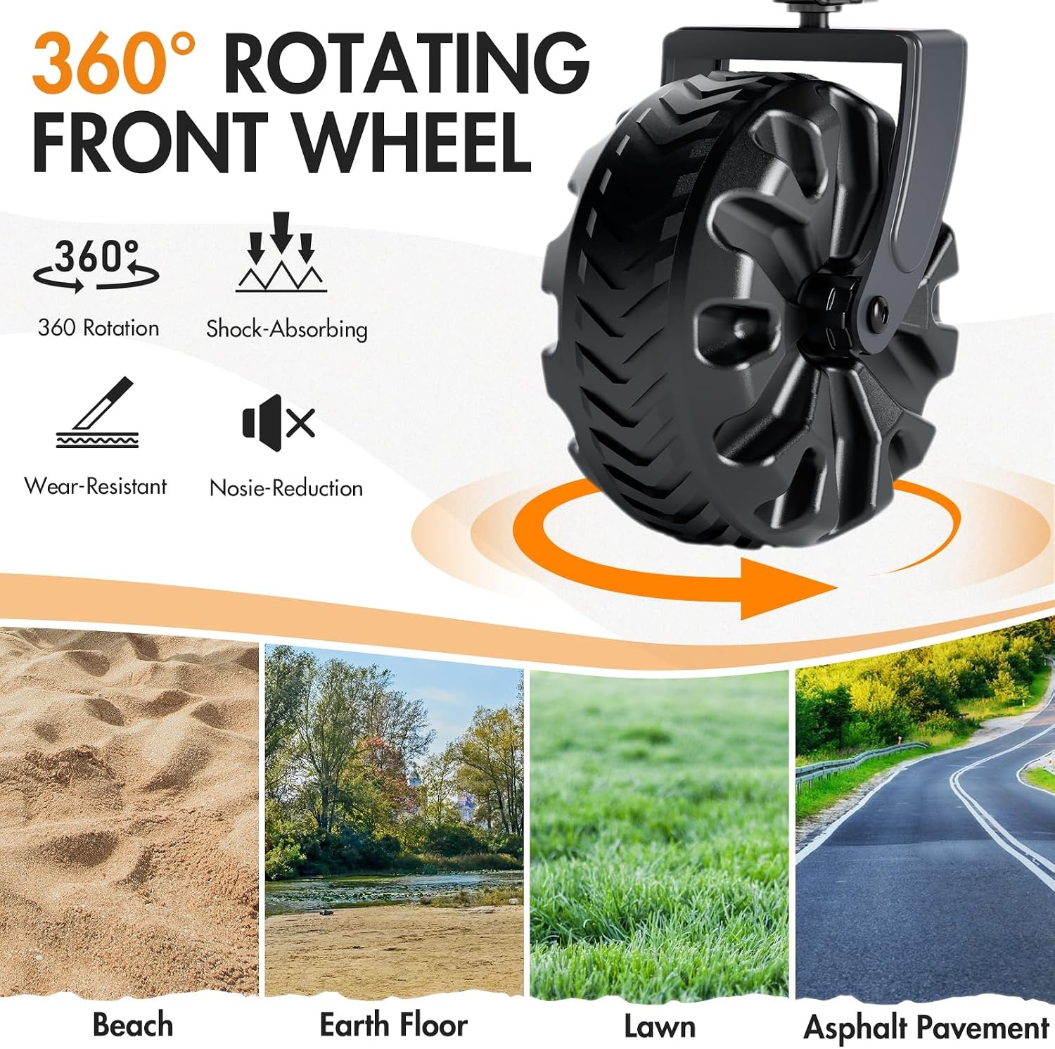 image:imagePortal HeavyDuty Folding Wagon Cart Large Collapsible Utility Wagon with AllTerrain Wheels for Beach Camping Garden amp GroceryBlack
