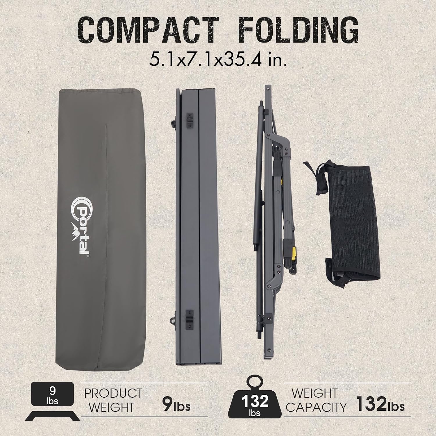 image:imagePortal Outdoor Folding Portable Picnic Camping Table with Adjustable Height Aluminum Roll Up Table Top Mesh Layer SilverDark Gray