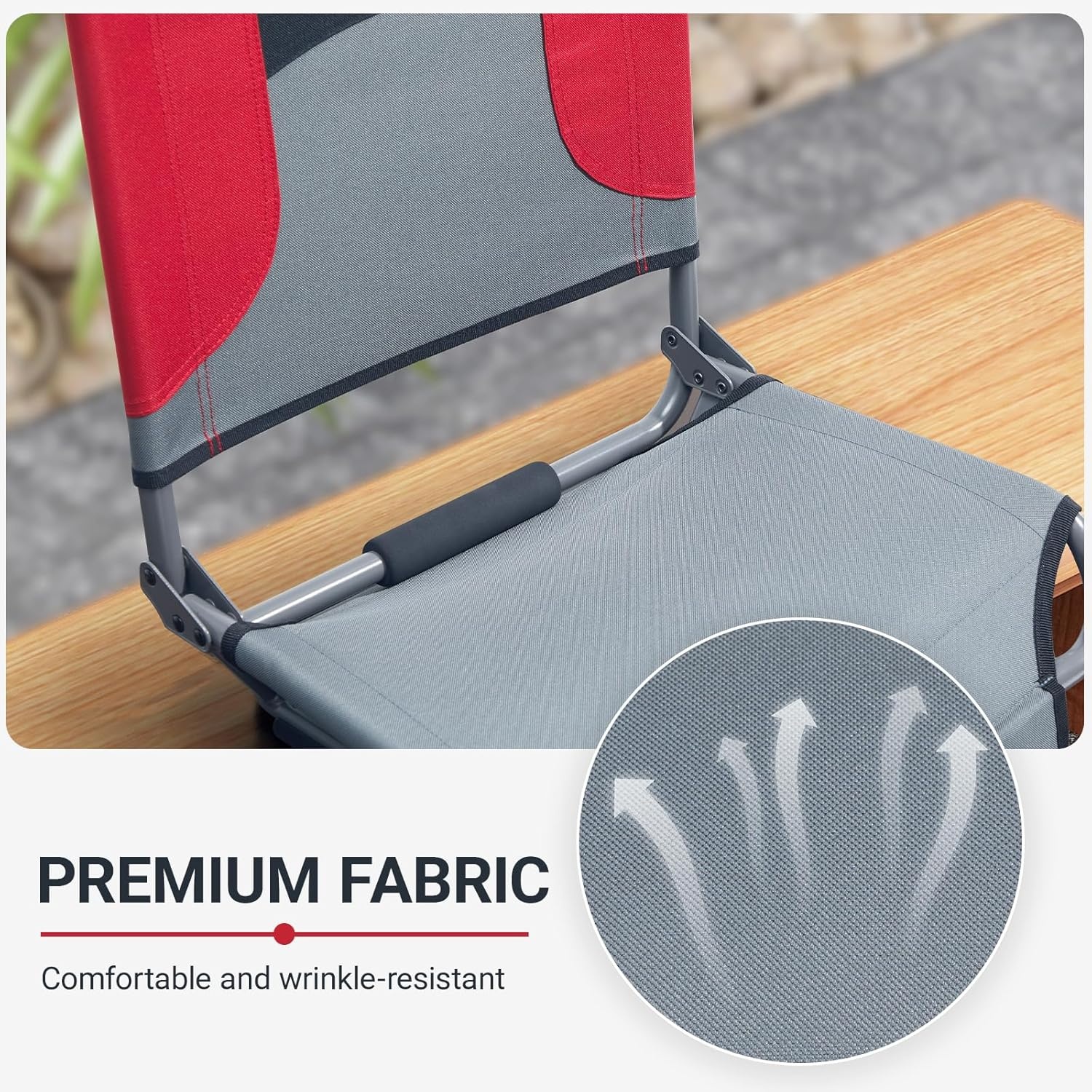 image:imagePortal Stadium Seats with Back Support Stadium Chair Bleacher Seats with Backs and Cushion Folding Bleacher Seat for Football Baseball and BasketballGrey