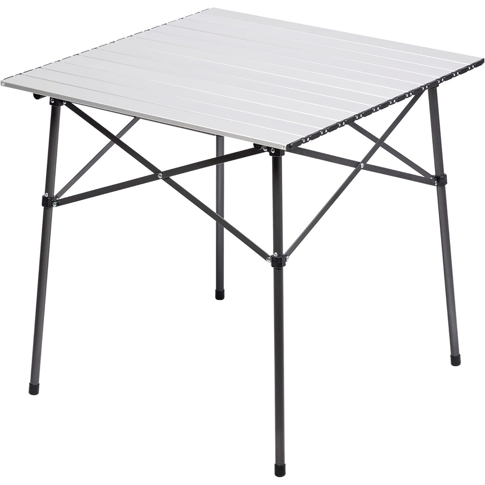 image:imagePortal Lightweight Aluminum Folding Square Table Roll Up Top 4 People Compact Table with Carry Bag for Camping Picnic Backyards BBQ SilverSilver
