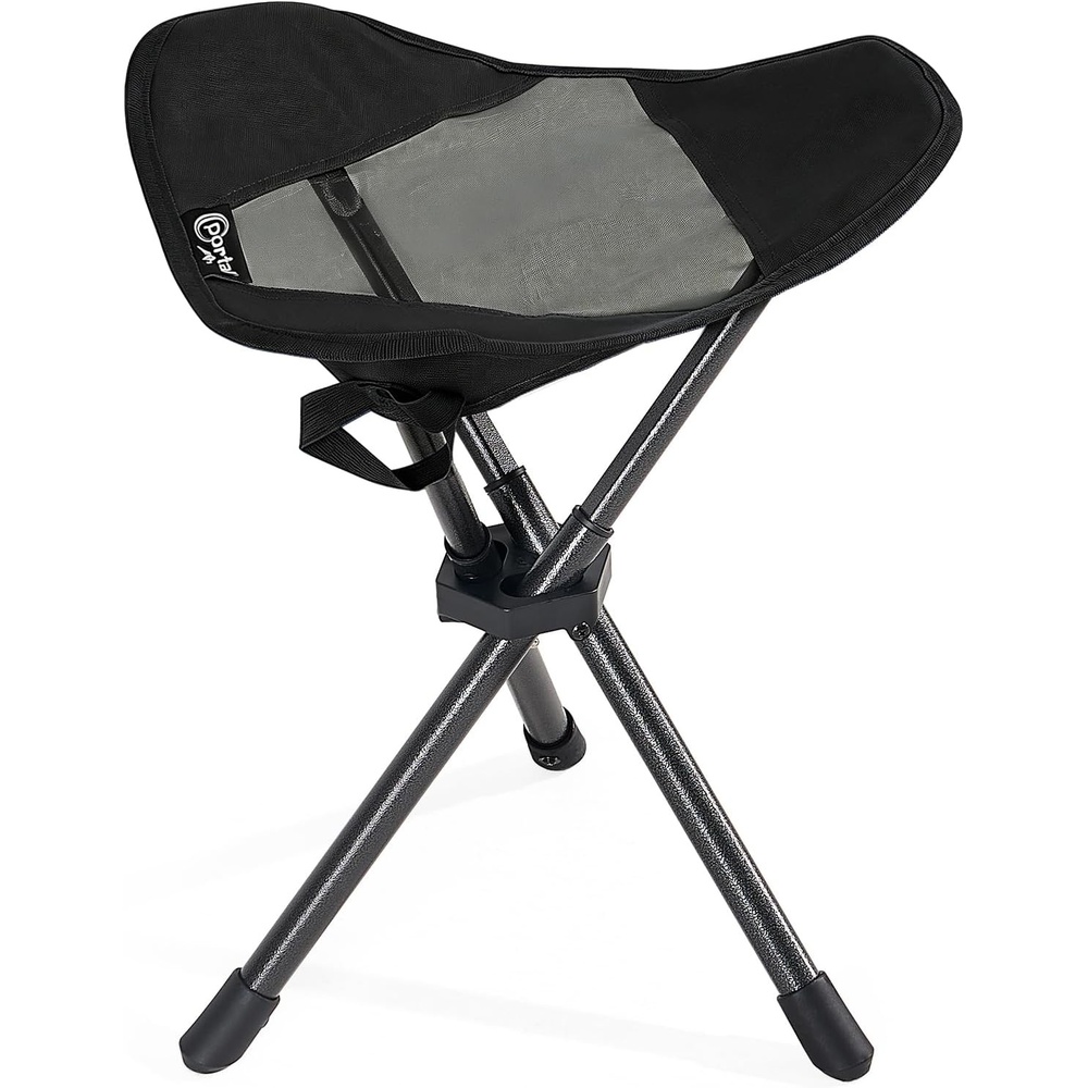 image:imagePortal Tall Folding Tripod Stool for Outdoor Camping Walking Hunting Hiking Fishing Travel Support 225 lbsCompact Mesh Black