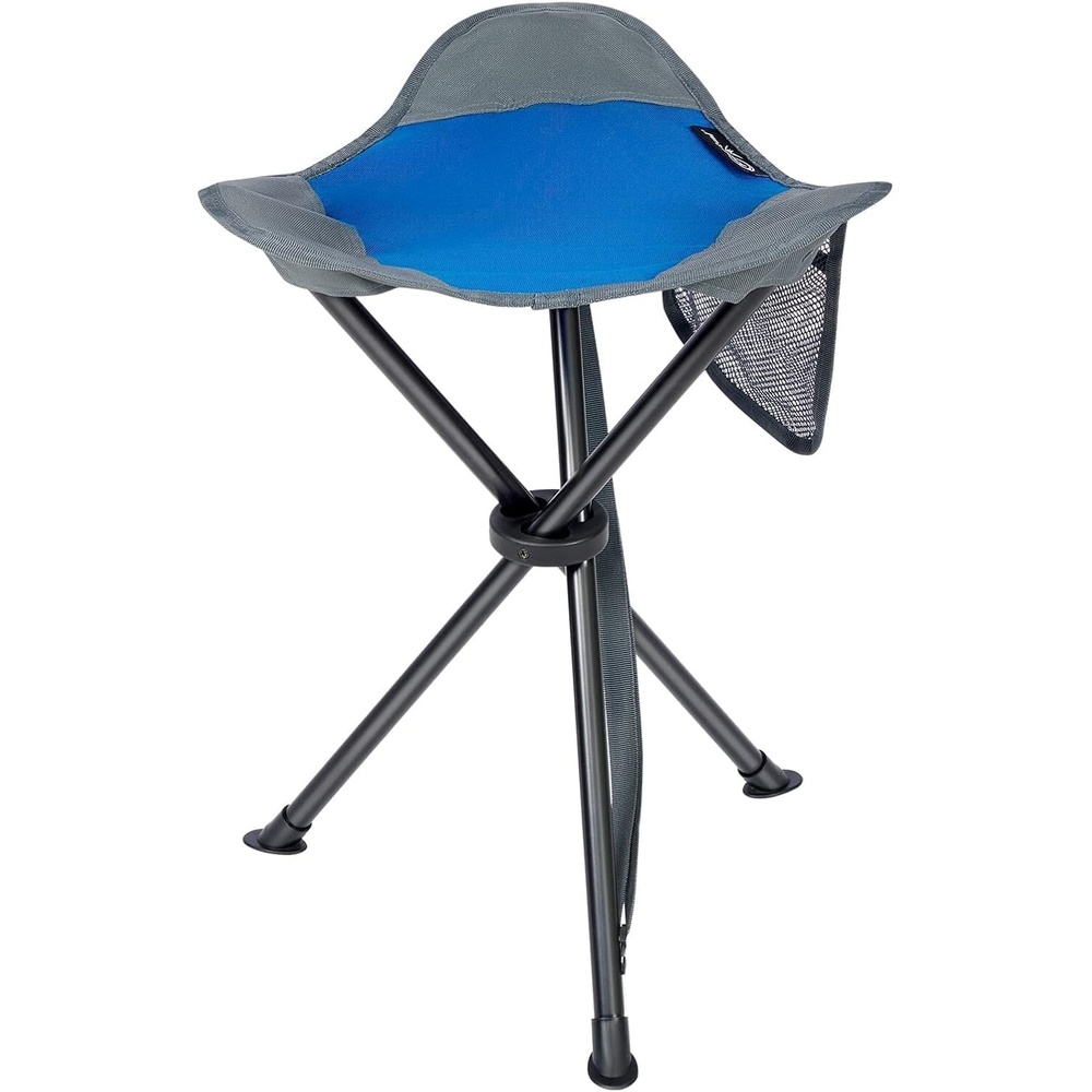 image:imagePortal Tall Folding Tripod Stool for Outdoor Camping Walking Hunting Hiking Fishing Travel Support 225 lbsElevated Blue