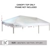 PORTAL 10×20 Canopy Replacement Cover, Pop Up Canopy Tent Top Cover Without Frame Legs Instant Patio Gazebo Pergola Sun Shade, White(10×20)