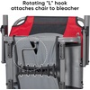 PORTAL Folding Cup Holder Armrest Stadium Seats for Adults, Foldable Portable Stadium Seats Bleachers Benches Chair with Back Support and Cushion Wide, Grey+Red+Black