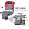 PORTAL Folding Cup Holder Armrest Stadium Seats for Adults, Foldable Portable Stadium Seats Bleachers Benches Chair with Back Support and Cushion Wide, Grey+Red+Black