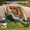 Portal 32″ Oversized Camping Chair, Foldable Heavy Duty 350 lb Padded Ergonomic Seat for Big & Tall Adults, Pinch-Free Extra Wide Design Featuring Cup Holder & Carry Bag for Fishing, Lawn & Sidelines(Green)