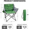 Portal 32″ Oversized Camping Chair, Foldable Heavy Duty 350 lb Padded Ergonomic Seat for Big & Tall Adults, Pinch-Free Extra Wide Design Featuring Cup Holder & Carry Bag for Fishing, Lawn & Sidelines(Green)