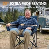 Portal 32″ Oversized Camping Chair, Foldable Heavy Duty 350 lb Padded Ergonomic Seat for Big & Tall Adults, Pinch-Free Extra Wide Design Featuring Cup Holder & Carry Bag for Fishing, Lawn & Sidelines(Blue)