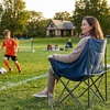 Portal 32″ Oversized Camping Chair, Foldable Heavy Duty 350 lb Padded Ergonomic Seat for Big & Tall Adults, Pinch-Free Extra Wide Design Featuring Cup Holder & Carry Bag for Fishing, Lawn & Sidelines(Blue)
