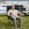 Portal 32″ Oversized Camping Chair, Foldable Heavy Duty 350 lb Padded Ergonomic Seat for Big & Tall Adults, Pinch-Free Extra Wide Design Featuring Cup Holder & Carry Bag for Fishing, Lawn & Sidelines(Green)