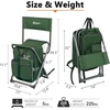 Portal Backpack Cooler Chair 2 Pack Fishing Chairs with Backrest Folding Camping Stool Compact for Outdoors Hiking Hunting Travel, Supports 225 lbs Capacity(Green)