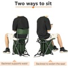 Portal Backpack Cooler Chair 2 Pack Fishing Chairs with Backrest Folding Camping Stool Compact for Outdoors Hiking Hunting Travel, Supports 225 lbs Capacity(2 Pack_green)