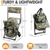 Portal Backpack Cooler Chair 2 Pack Fishing Chairs with Backrest Folding Camping Stool Compact for Outdoors Hiking Hunting Travel, Supports 225 lbs Capacity(Camo)