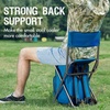 Portal Backpack Cooler Chair 2 Pack Fishing Chairs with Backrest Folding Camping Stool Compact for Outdoors Hiking Hunting Travel, Supports 225 lbs Capacity(Blue)