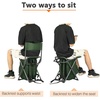 Portal Backpack Cooler Chair 2 Pack Fishing Chairs with Backrest Folding Camping Stool Compact for Outdoors Hiking Hunting Travel, Supports 225 lbs Capacity(Green)