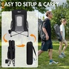 Portal Beach Chairs for Adults Camping Low Lightweight Portable Chair with Cup Holder Mesh Back Carry Bag for Outdoor Sand Lawn Travel Picnic Festival Concert(Black-1 Pck)