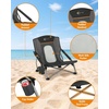 Portal Beach Chairs for Adults Camping Low Lightweight Portable Chair with Cup Holder Mesh Back Carry Bag for Outdoor Sand Lawn Travel Picnic Festival Concert(Black)