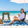 Portal Beach Chairs for Adults Camping Low Lightweight Portable Chair with Cup Holder Mesh Back Carry Bag for Outdoor Sand Lawn Travel Picnic Festival Concert(Green)