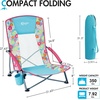 Portal Beach Chairs for Adults Camping Low Lightweight Portable Chair with Cup Holder Mesh Back Carry Bag for Outdoor Sand Lawn Travel Picnic Festival Concert(Floral-1 Pck)