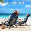 Portal Beach Chairs for Adults Camping Low Lightweight Portable Chair with Cup Holder Mesh Back Carry Bag for Outdoor Sand Lawn Travel Picnic Festival Concert(Navy Blue)