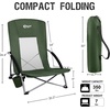 Portal Beach Chairs for Adults Camping Low Lightweight Portable Chair with Cup Holder Mesh Back Carry Bag for Outdoor Sand Lawn Travel Picnic Festival Concert(Green)