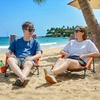 Portal Beach Chairs for Adults Camping Low Lightweight Portable Chair with Cup Holder Mesh Back Carry Bag for Outdoor Sand Lawn Travel Picnic Festival Concert(Teslin Grey-2 Pack)
