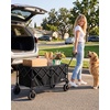Portal Collapsible Wagon Cart, Foldable Wagon with Big Wheels, 300L Extra Large Wagon,18.7lbs Lightweight Utility Wagon, Heavy Duty Wagon for Beach, Camping, Sports, Garden Black(Black)