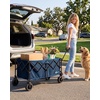 Portal Collapsible Wagon Cart, Foldable Wagon with Big Wheels, 300L Extra Large Wagon,18.7lbs Lightweight Utility Wagon, Heavy Duty Wagon for Beach, Camping, Sports, Garden Black(Blue)