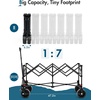 Portal Collapsible Wagon Cart, Foldable Wagon with Big Wheels, 300L Extra Large Wagon,18.7lbs Lightweight Utility Wagon, Heavy Duty Wagon for Beach, Camping, Sports, Garden Black(Blue)
