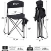 Portal Extra Large Quick Folding Tripod Stool with Backrest Fishing Camping Chair with Carry Strap(Black)