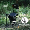 Portal Extra Large Quick Folding Tripod Stool with Backrest Fishing Camping Chair with Carry Strap(Black)