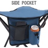 Portal Extra Large Quick Folding Tripod Stool with Backrest Fishing Camping Chair with Carry Strap(Blue)