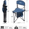 Portal Extra Large Quick Folding Tripod Stool with Backrest Fishing Camping Chair with Carry Strap(Blue)