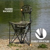 Portal Extra Large Quick Folding Tripod Stool with Backrest Fishing Camping Chair with Carry Strap(Camo)