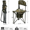 Portal Extra Large Quick Folding Tripod Stool with Backrest Fishing Camping Chair with Carry Strap(Camo)