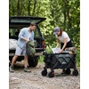 Portal Heavy-Duty Folding Wagon Cart, Large Collapsible Utility Wagon with All-Terrain Wheels for Beach, Camping, Garden & Grocery(Black)