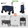Portal Heavy-Duty Folding Wagon Cart, Large Collapsible Utility Wagon with All-Terrain Wheels for Beach, Camping, Garden & Grocery(Blue)
