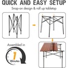 Portal Lightweight Aluminum Folding Square Table Roll Up Top 4 People Compact Table with Carry Bag for Camping, Picnic, Backyards, BBQ, Silver(Brown)